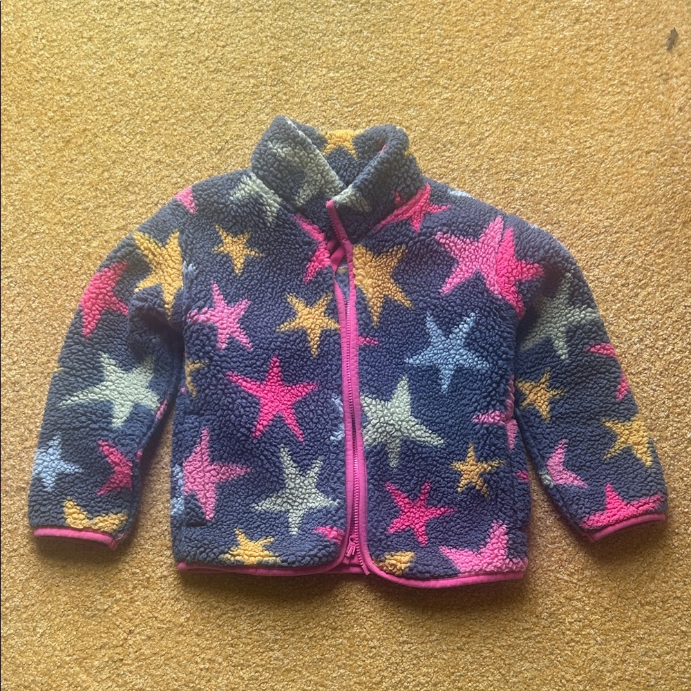Jumping Beans Star Pattern Fleece Jacket - Pink, Yellow, Blue